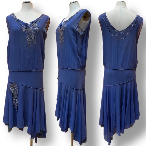 1920s Authentic Original Flapper Dress in Muted S… - image 1