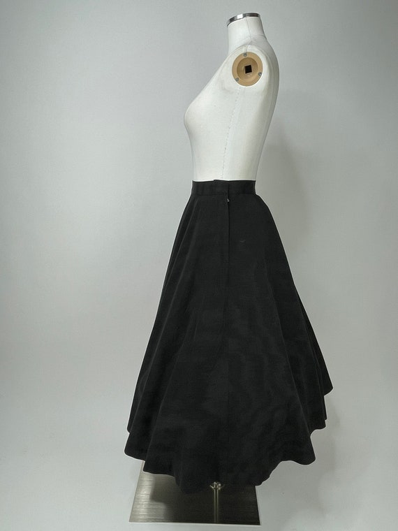 1950s Heavy Black Skirt w Pink Poodle by Justin M… - image 3