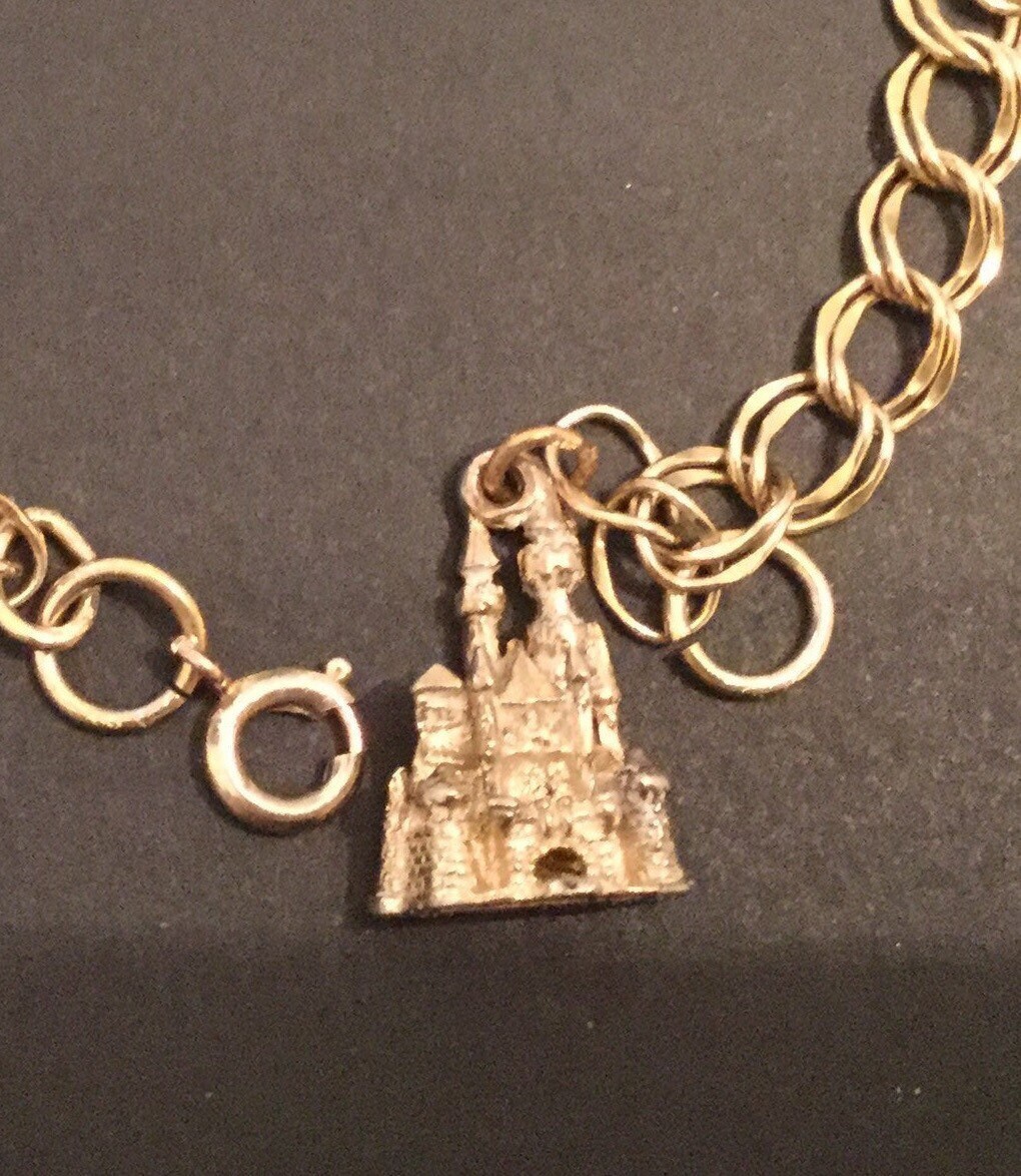 Disney charm bracelet Sterling silver walt Disney castle Etsy
