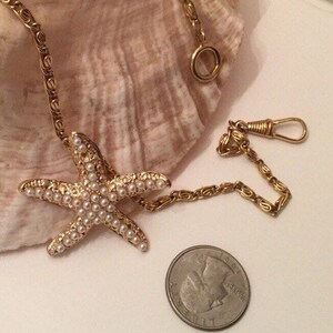 Starfish pendant choker with faux pearls pendant statement necklace