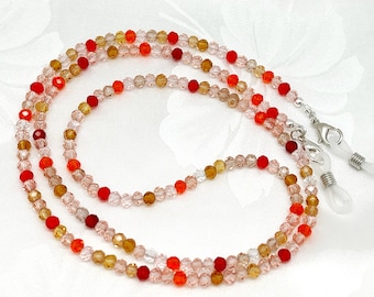 Beaded Eyeglass Chain Necklace: Earthtones Glasses Holder Lanyard