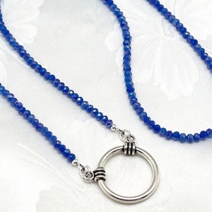 Blue Eyeglass Holder Necklace, Glasses Chain, Sunglasses Lanyard, Reading Glasses Accessory, Eye Glass Chain, Bead Eyeglass Chain, Gift Box