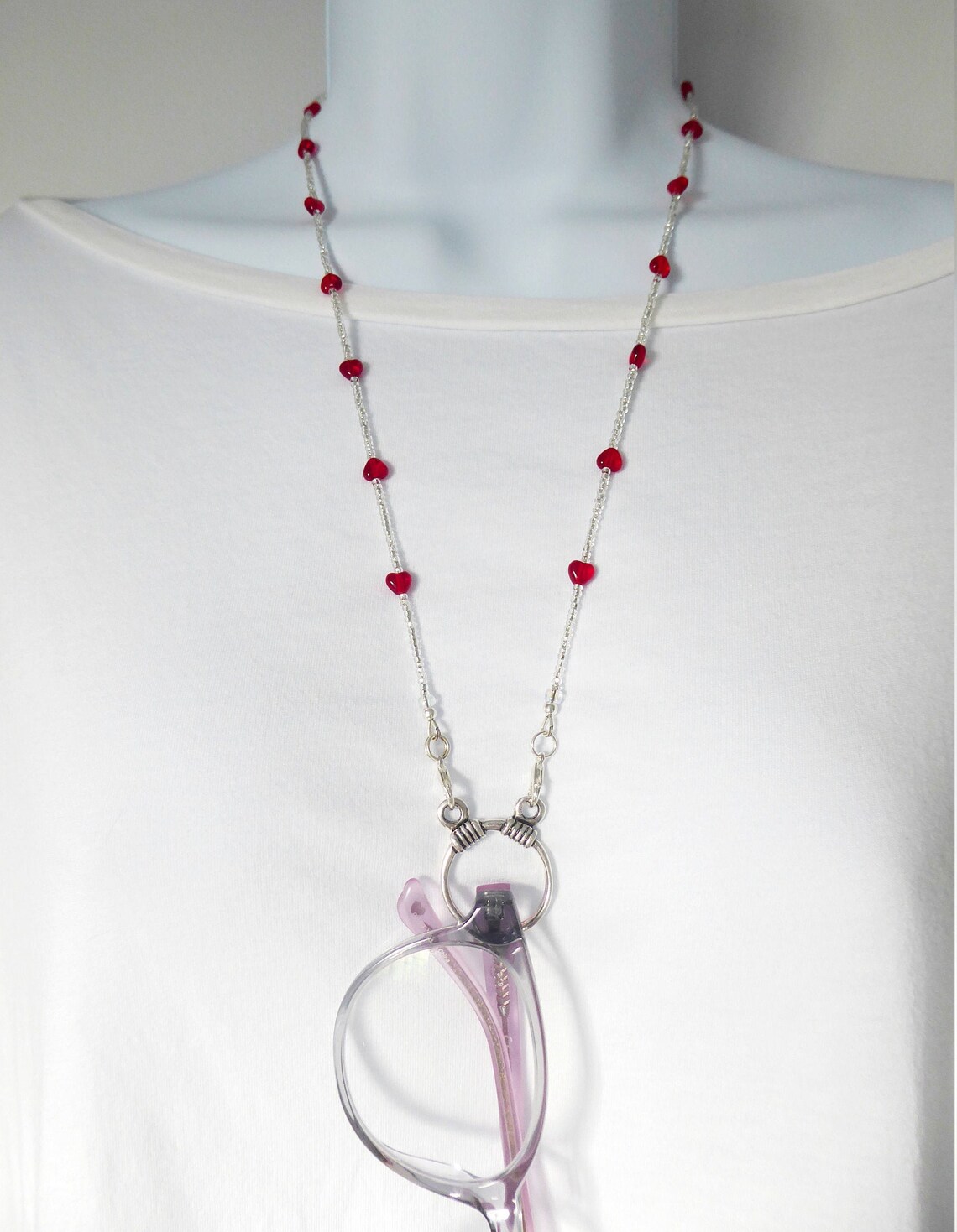 Eyeglass Loop Necklace Reading Glasses Chain Necklace w Etsy