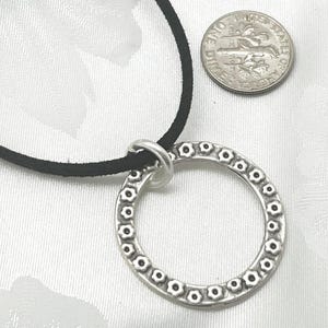 Silver Flower Eyeglass Holder Necklace: Black Vegan Suede Glasses Chain