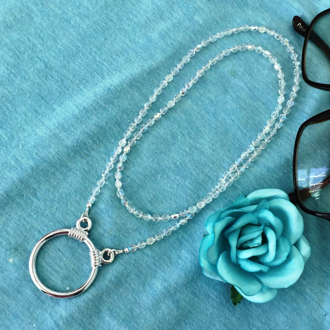 Eyeglass Necklace W Loop. Sparkling Crystal AB LA Necklace Etsy