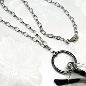 Stainless Eyeglass Loop Necklace, Reading Glasses Chain, Sunglasses Lanyard, Eyeglass Ring Chain    Necklace, Eye Glass Holder Chain