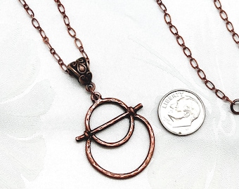 Copper Chain Eyeglass Holder Necklace:  Lightweight Glasses Lanyard with Pendant