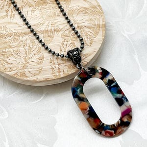 Eyeglass Loop Necklace Chain, Multi-color Acetate Oval Ring Glasses Chain, Reading Glasses Chain, Sunglasses Lanyard,  Eyeglass Holder Chain