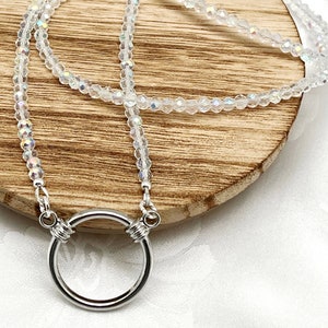 Crystal Eyeglass Holder Necklace, Reading Glasses Accessory, Sunglasses Lanyard, Beaded Eyeglass Loop Chain, Glasses Ring Chain, Gift Box