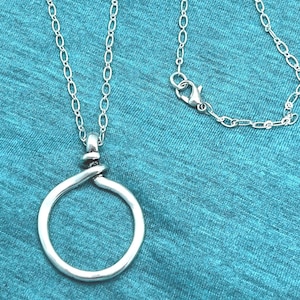 Silver Eyeglass Loop Necklace, Glasses Ring Chain, Sunglasses Lanyard, Eyeglass Holder Chain, Reading Glasses Chain, Eyewear Accessory Gift