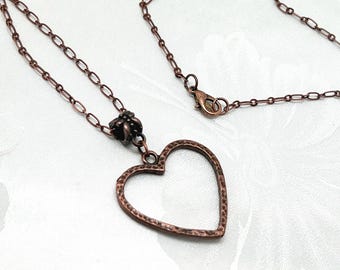 Copper Eyeglass Holder Necklace: Heart Glasses Chain, Sunglasses Lanyard
