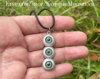 Third Eye pendant green eyes Halloween October spooky party cosplay costume jewelry by Sapphire Moonbeam