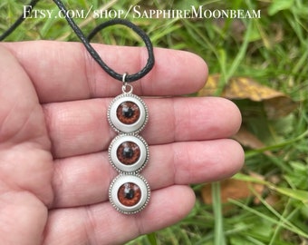 Third Eye pendant brown eyes Halloween October spooky party cosplay jewelry by Sapphire Moonbeam