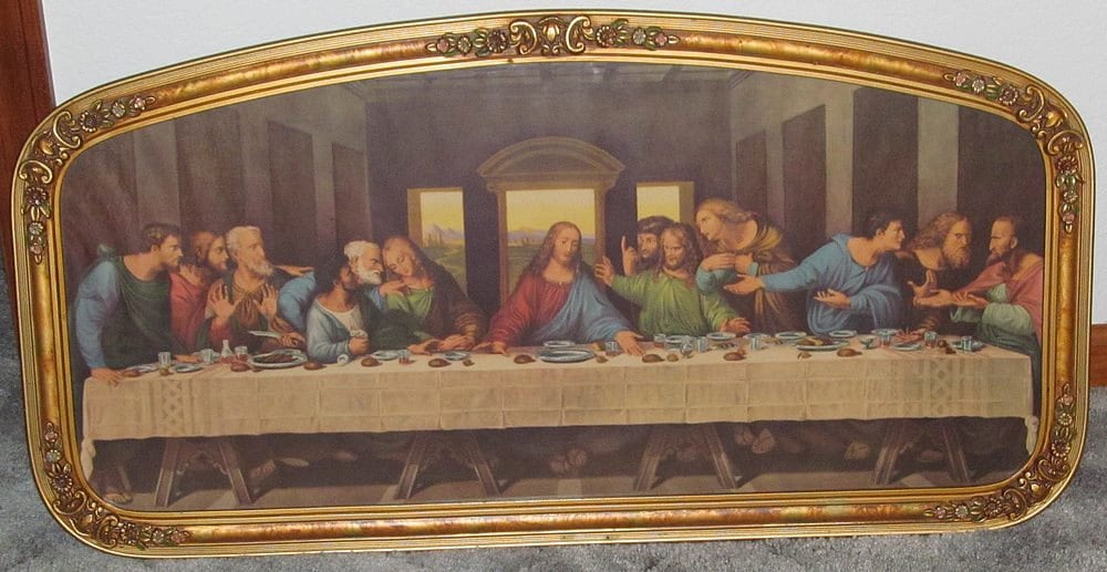 Antique Jesus Last Supper Gilt Hand Painted Wood Framed Etsy