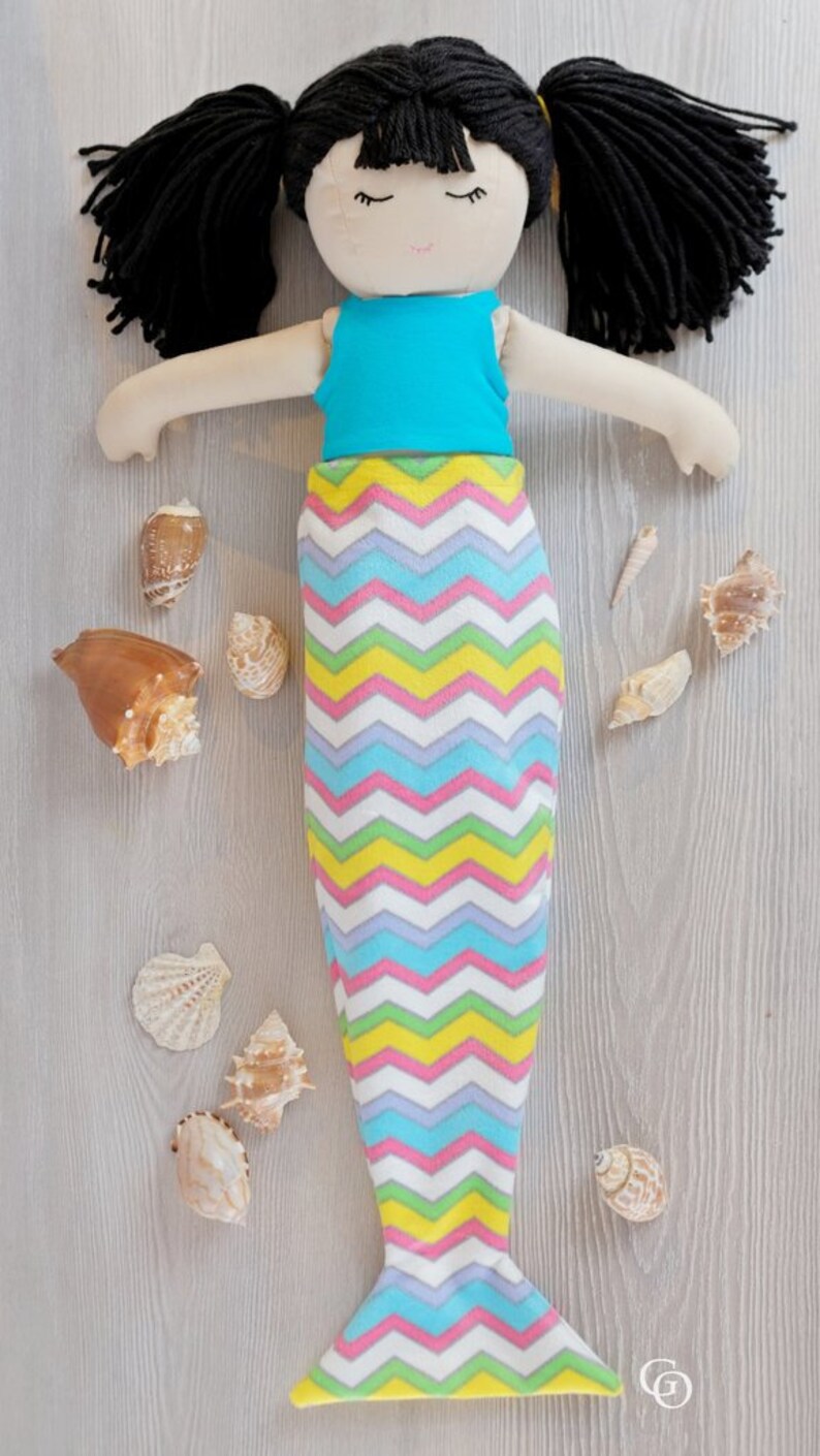 My Little Girl Mermaid Tail, Top, Gathered and Circle Skirt Add-on doll clothes pattern only image 7