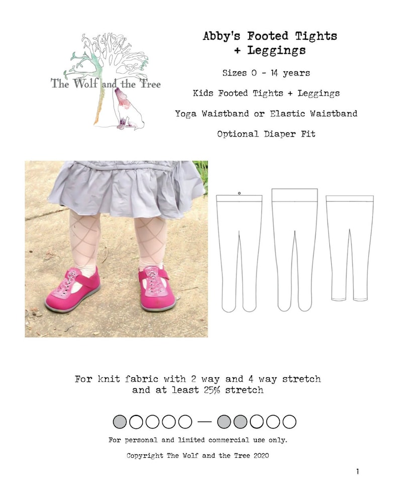Abby's Footed Tights + Leggings - PDF Sewing Pattern - Etsy