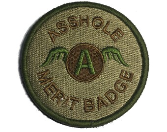 The Tactical military As*hole Merit Morale Badge (hook/loop) back (choose color)