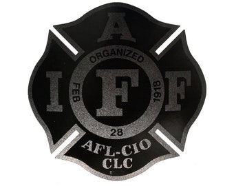 New 4" Night Ghost - Covert IAFF Firefighter Decal reflective covert sticker (Union Made)