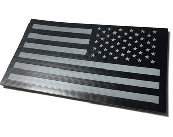 Custom Reflective Black White Us USA American Flag Tactical IR