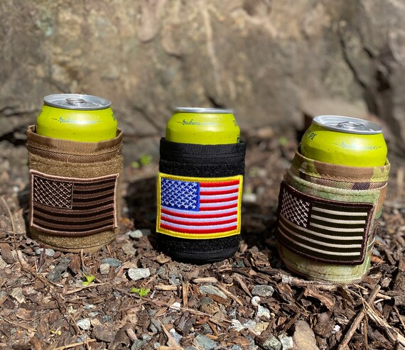 Tactical Beer Bottle Holder w/Flag Patch//Tactical Beverage Cooler//Molle  Pouch