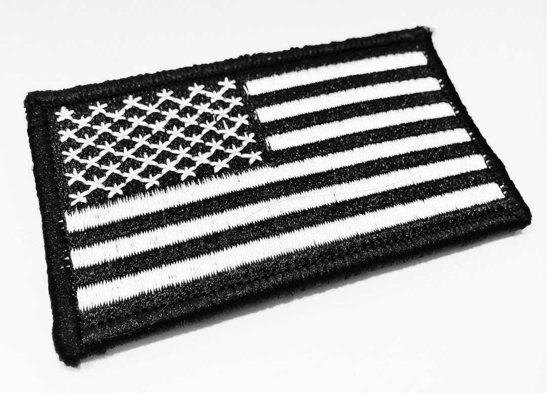The Tactical USA Flag Tactical Morale Patch Black & White Etsy