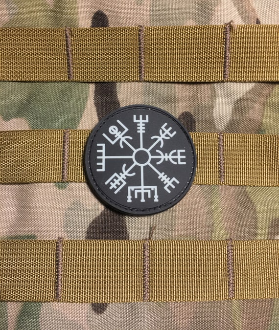 Glow Dark Vegvisir Viking Norse 2x2 GITD Tactical Morale Fastener Patch
