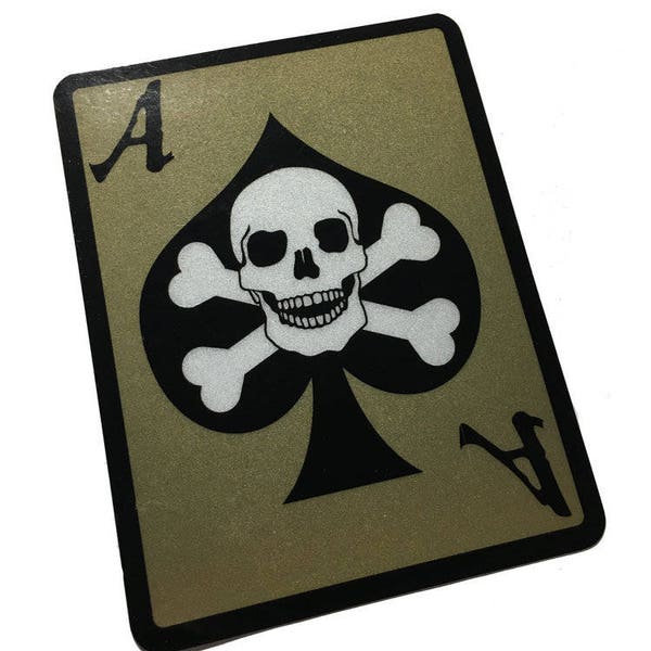 Le réfléchissant tactique mort concessionnaire Ace of spades sticker militaire de la tuer de carte Poker / autocollant 4 x 3 po.