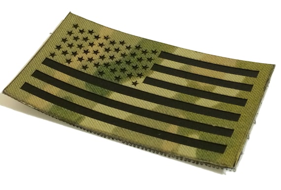 Reversed 3.5x2 Inch Infrared Multicam (OCP) Ir Us Flag Patch Us Army  Special Forces
