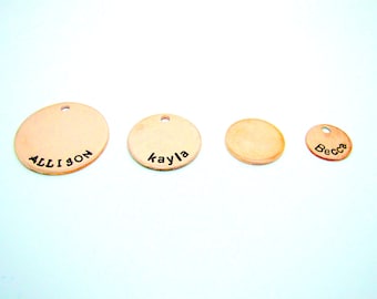 Personalized COPPER Disc, You choose size