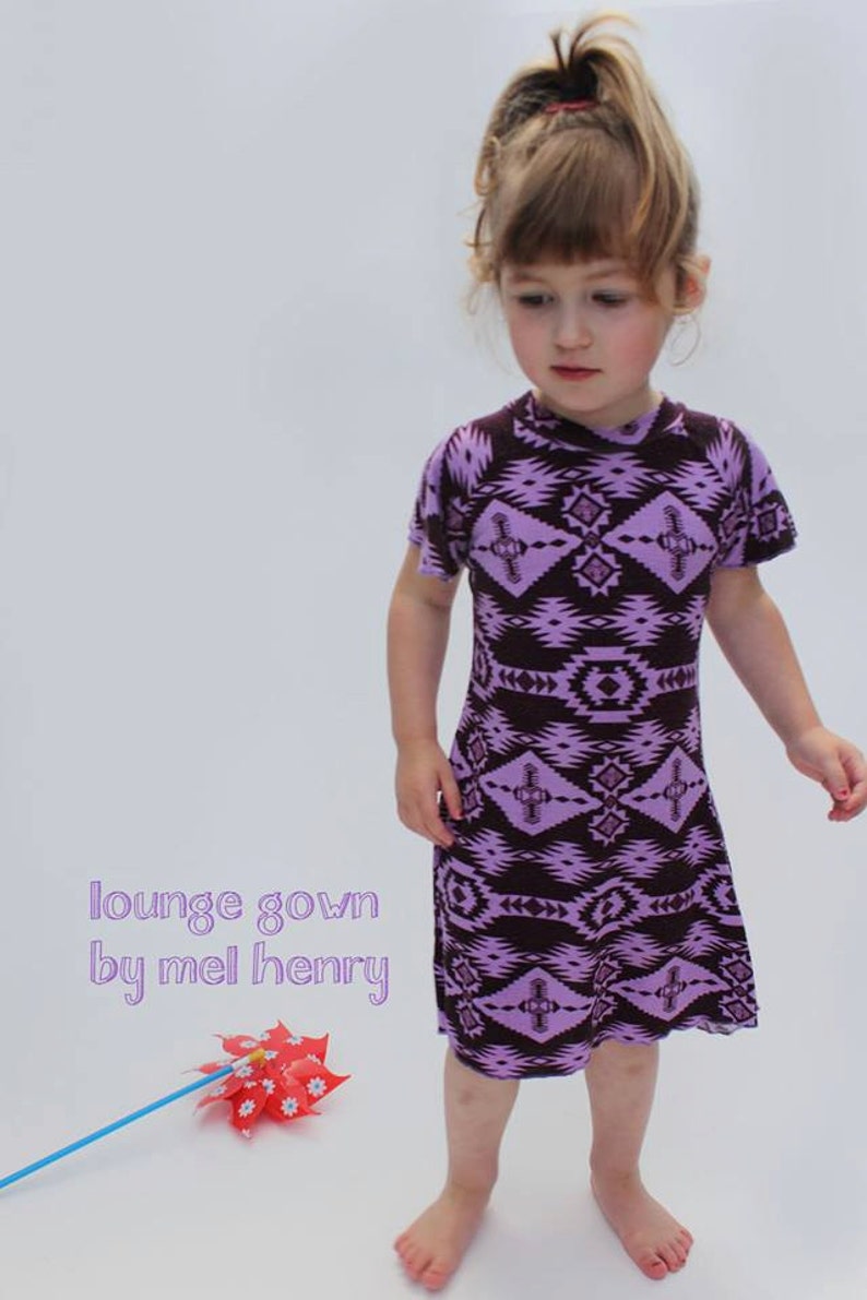 Mo's Bowtique Lounge Gown Pattern Download PDF Nightgown 6mos-10yrs image 1