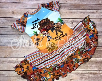 Mönster för Mo's Nancy-klänning, volangkjol och ärmar för stickade material storlekar 6-12 månader upp till 7-8 år, korta och långa ärmar