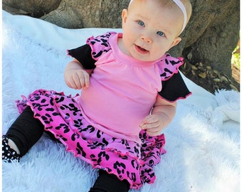 Mönster för Mo's Nancy-klänning i PDF-format, klänning med volanger, storlek 6 mån-7/8 år, korta och långa ärmar i valfritt format