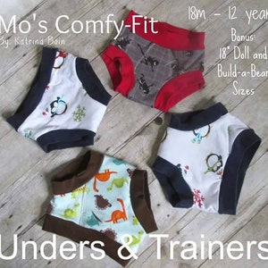 Mo&#39;s Comfy Fit Unterwäsche und Sneaker Schnittmuster, Unterwäsche und Sneaker von Größe 18mos-12Jahre PDF