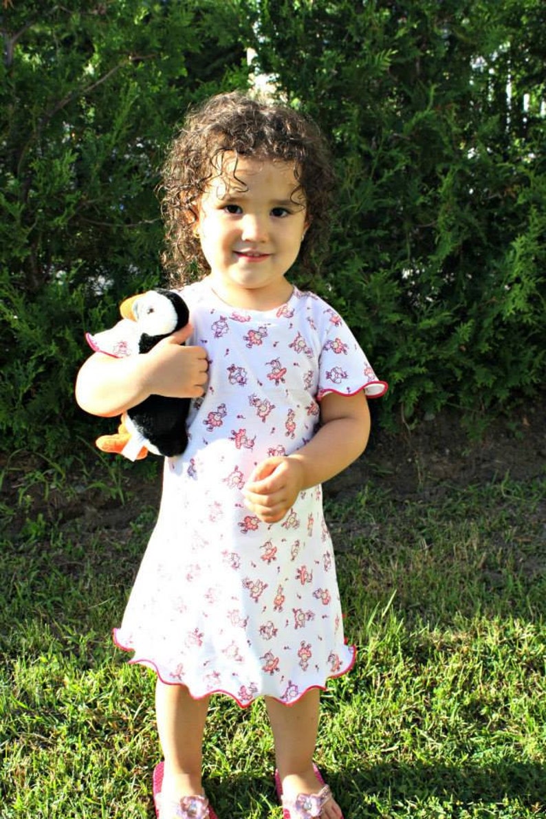 Mo's Bowtique Lounge Gown Pattern Download PDF Nightgown 6mos-10yrs image 4