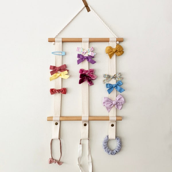 SMALL | Minimalist Bow Hanging Holder |  Bow Display and Organizer | Minimalist Bow Holder | Minimalist Bow Display | Modern Bow Holder