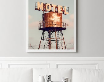 Vintage Motel Sign Print, Road Trip Wall Art, Retro Home Decor, Guestroom Wall Art, texas wall art, rustic photography, motel sign print