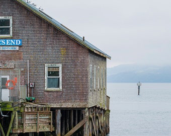 Oregon Coast Photography Print, Tillamook Bay Print, Coastal Wall art, Pacific Northwest Decor, Oregon Photography, Rustic Boathouse Print