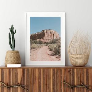 New Mexico Desert Landscape Photography, Kitchen Mesa print, large vertical landscape art
