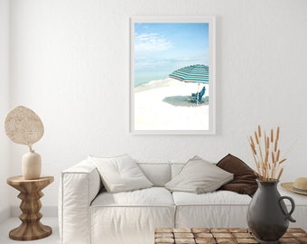 Panama City Beach Photography, Florida Beach Print, Beach Umbrella Print, Gulf of Mexico Print, Florida Beach House decor, large beach art