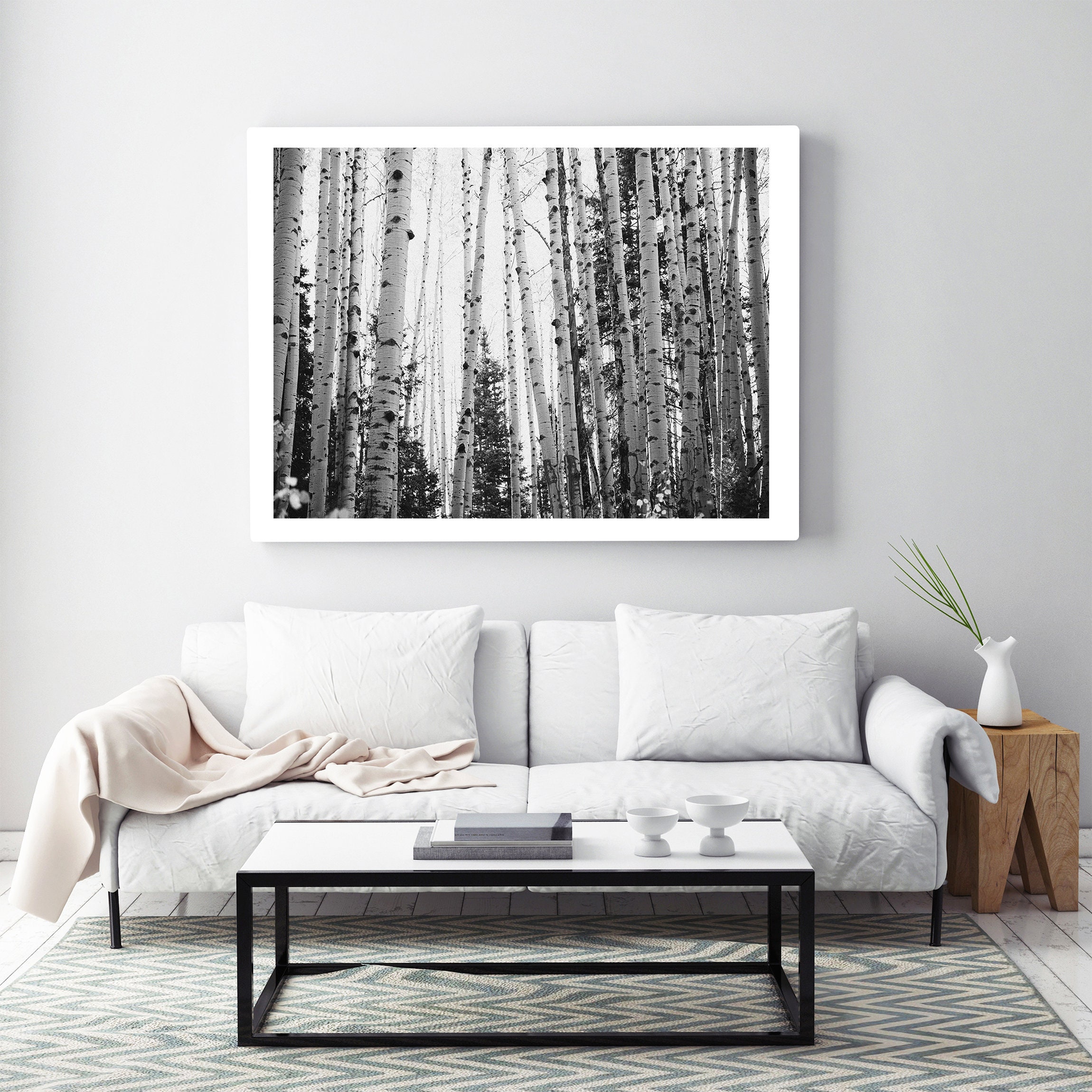 Aspen Wall Art black and white cabin wall art Colorado Aspen Etsy