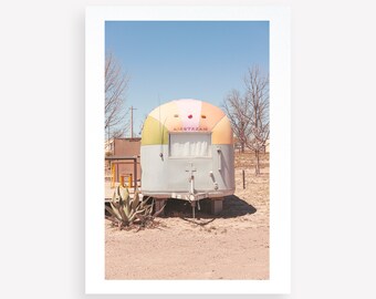 Marfa Texas Wall Art, El Cosmico Marfa Print, West Texas Photography, Vintage Travel Trailer Wall Art, West Texas Wall Art,