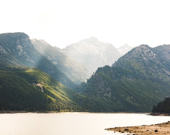 Montana photography, mountain photography, lake house decor, lake como, mountain lake print, montana landscape photography, cabin wall decor