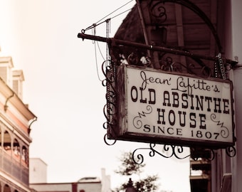 New Orleans Photography, Lafitte's old absinthe house, french quarter photography, new orleans decor, Bar Art