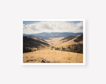 Montana Landscape Photography Print, Clouds over Montana Mountain Landscape, Rocky Mountain Photo Print, farm and ranch print