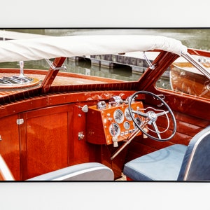 Vintage Boat Wall Art, Lake House Decor, Chris Craft Boat Print, Wooden Boat Print, Nautical Print, Classic Lake Boat Photo, Lake Home Art