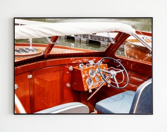 Vintage Boat Wall Art, Lake House Decor, Chris Craft Boat Print, Wooden Boat Print, Nautical Print, Classic Lake Boat Photo, Lake Home Art