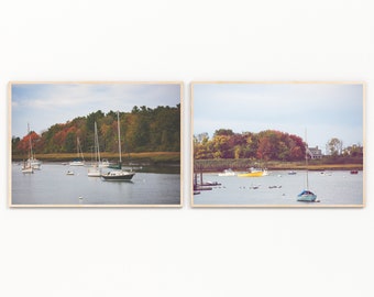 Maine Print Set, Kennebunkport Maine Photography, Coastal Maine Prints, Set of Two, Coastal New England Wall Art