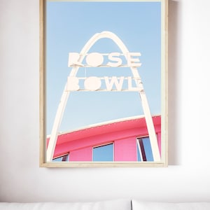 Tulsa Oklahoma Photography Print, Route 66 Vintage Sign Print, Midcentury Home Decor, Bowling Alley Sign Wall Art, midcentury modern pink