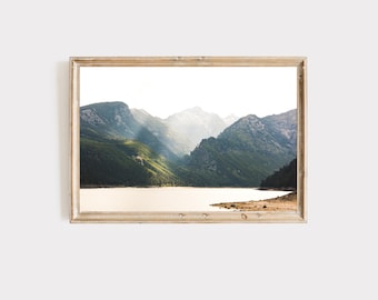 Montana photography, mountain photography, lake house decor, lake como, mountain lake print, montana landscape photography, cabin wall decor