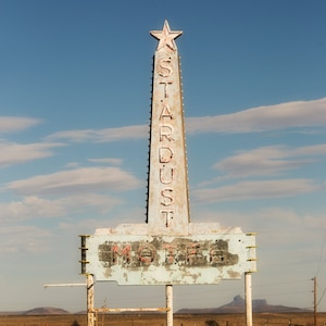 Texas photography, marfa texas, west texas , vintage sign, desert photography, texas decor, large wall art, texas prints, stardust marfa